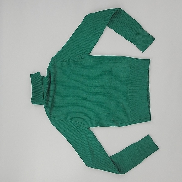 J Crew TENCEL™ lyocell-blend ribbed turtleneck sweater Festive Green S NWT BJ603 - Picture 3 of 12